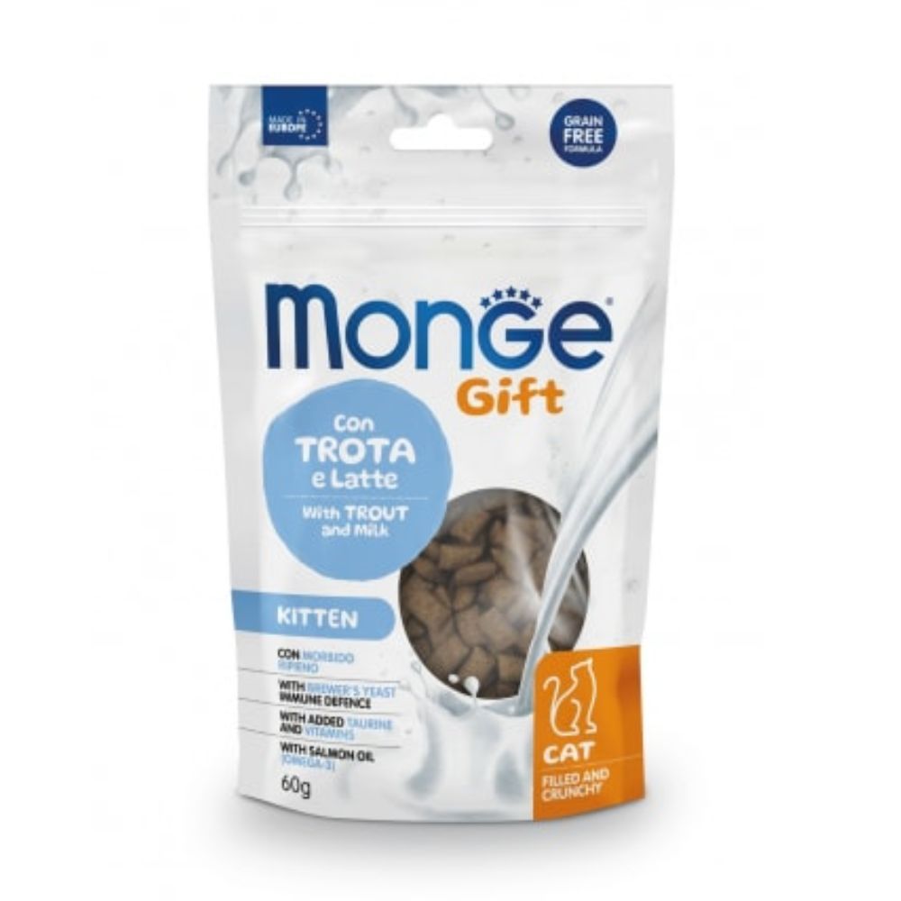 8009470085014_1 Monge Gift Snack para Gato Kitten Filled And Crunchy 60 gr. - Imagen 1