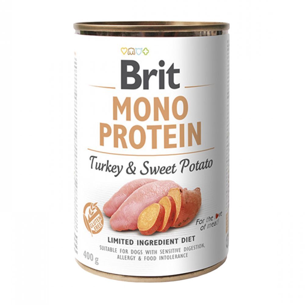 8595602555390_1 Brit Mono Protein Alimento para Perro Adult Turkey And Sweet Potato 400 Gr. - Imagen 1